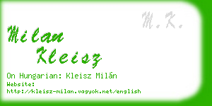 milan kleisz business card